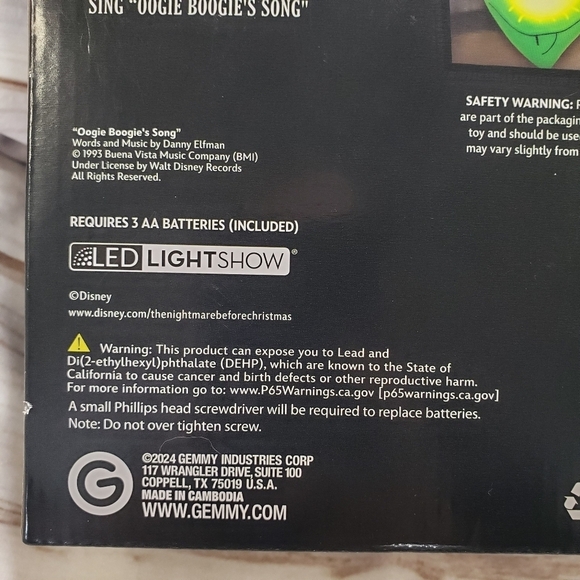 Gemmy Oogie Boogie LED Emoteglow Projection Musical Lights 7 Feet Long 8 Lights - Picture 10 of 12